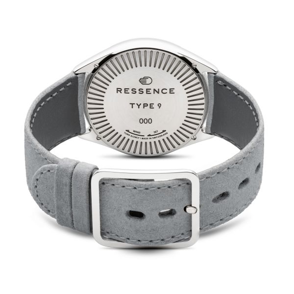 Ressence TYPE 9 Aqua titanium automatic blue dial leather strap 39 mm