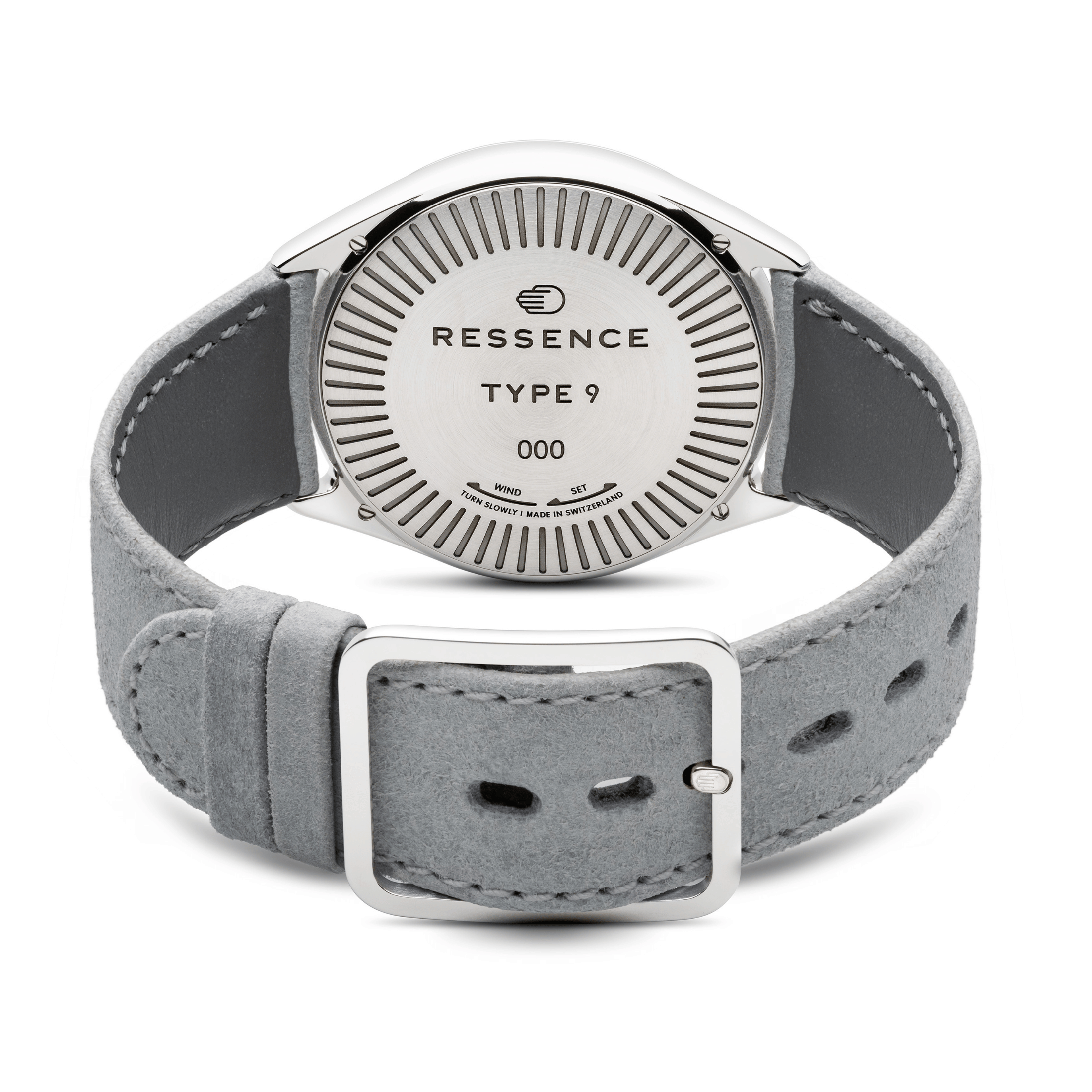 Ressence TYPE 9 Aqua titanium automatic blue dial leather strap 39 mm