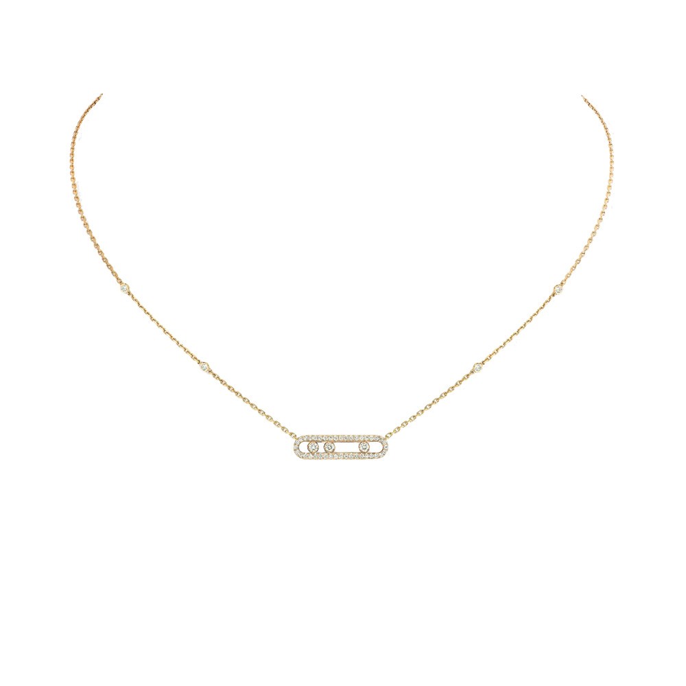 Collier Messika Baby Move Pavé en or jaune et diamants