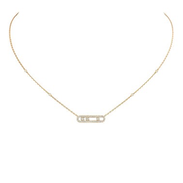 Collier Messika Baby Move Pavé en or jaune et diamants