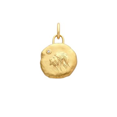 Médaille Arthus Bertrand Astro Lion en or jaune et diamant 15 mm