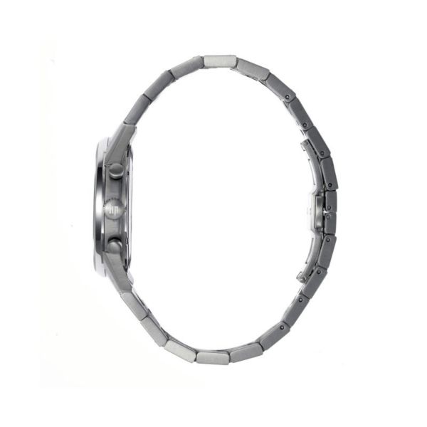 Montre Lip Himalaya Chronographe Quartz cadran noir bracelet acier 40 mm
