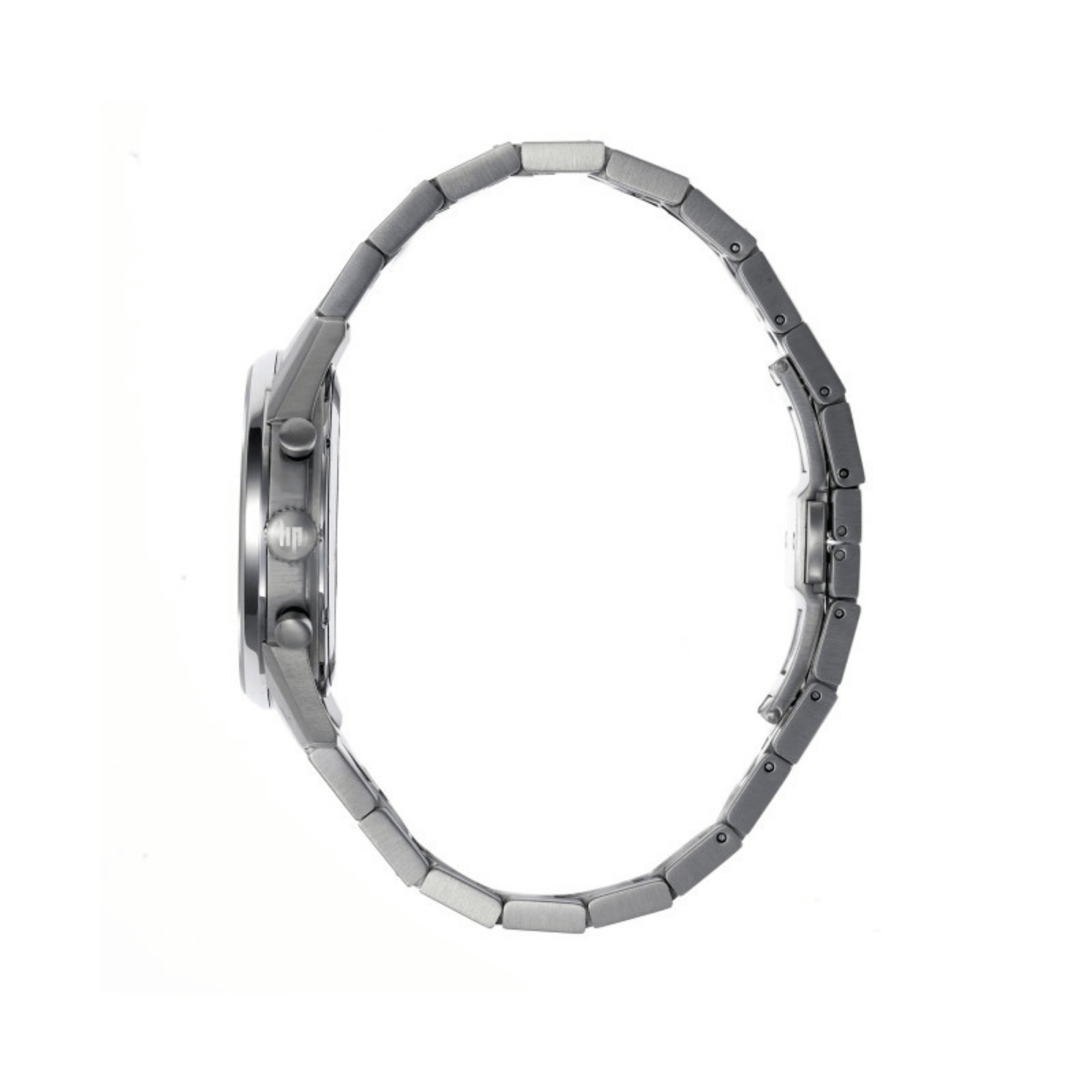 Montre Lip Himalaya Chronographe Quartz cadran noir bracelet acier 40 mm