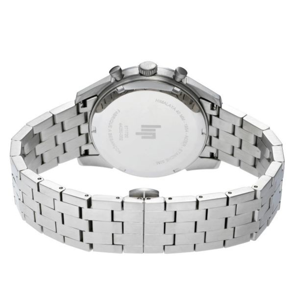 Montre Lip Himalaya Chronographe Quartz cadran noir bracelet acier 40 mm