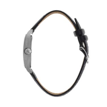 Montre Lip Churchill T24 Petite Seconde quartz cadran argenté bracelet cuir noir 41,5 x 23,5 mm