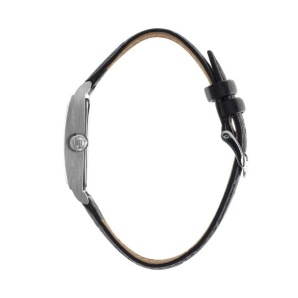 Montre Lip Churchill T24 Petite Seconde quartz cadran argenté bracelet cuir noir 41,5 x 23,5 mm