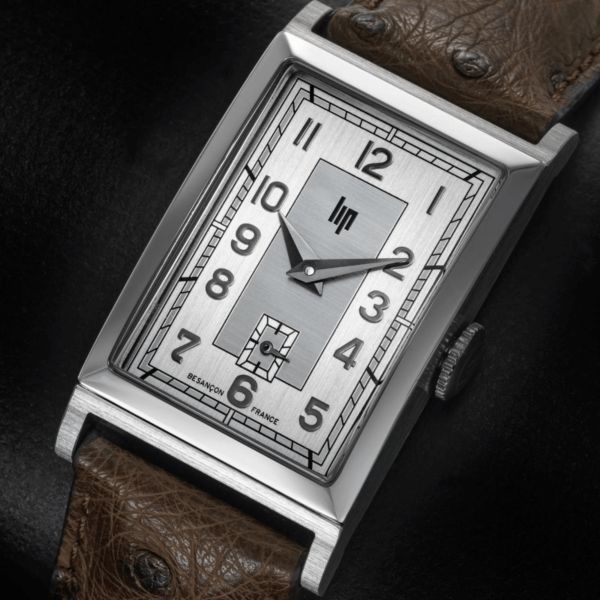 Montre Lip Churchill T18 Original mécanique cadran argenté bracelet cuir marron