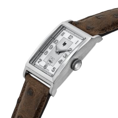 Montre Lip Churchill T18 Original mécanique cadran argenté bracelet cuir marron