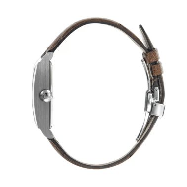 Montre Lip Churchill T18 Original mécanique cadran argenté bracelet cuir marron