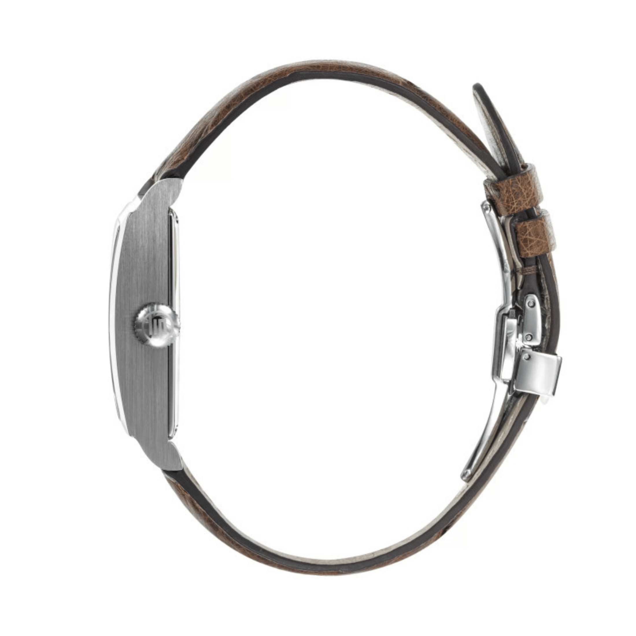 Montre Lip Churchill T18 Original mécanique cadran argenté bracelet cuir marron