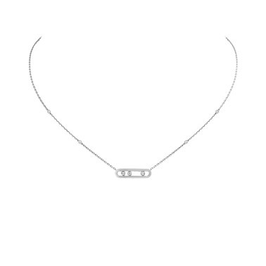 Collier Messika Baby Move en or blanc et diamants