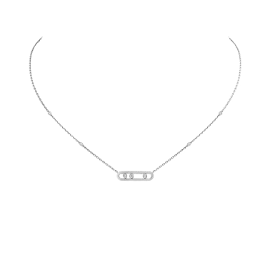 Collier Messika Baby Move en or blanc et diamants