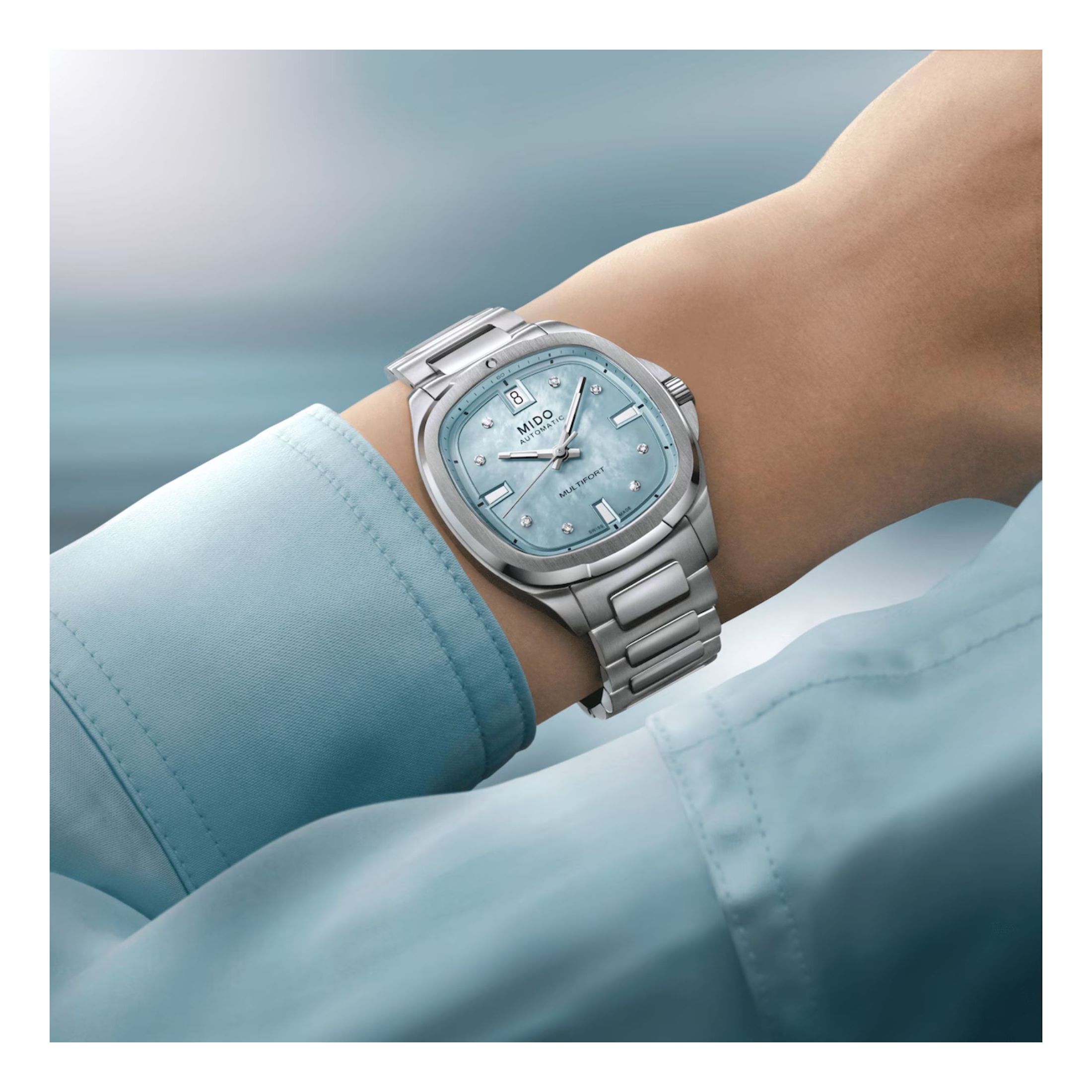 Montre Mido Multifort TV automatique index diamants cadran nacre