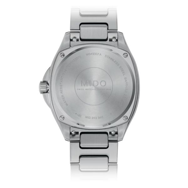 Montre Mido Multifort TV automatique index diamants cadran bleu bracelet acier 35 mm