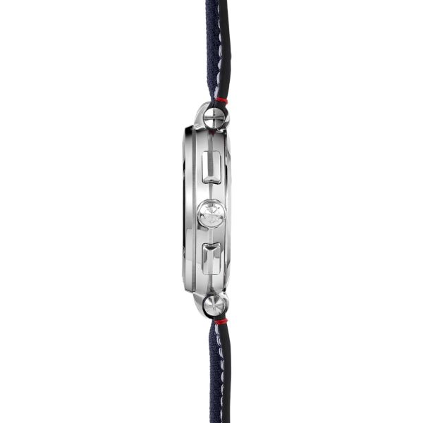 Herbelin Newport Chrono quartz blue dial fabric strap 40,5 mm
