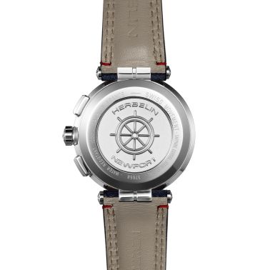 Herbelin Newport Chrono quartz blue dial fabric strap 40,5 mm