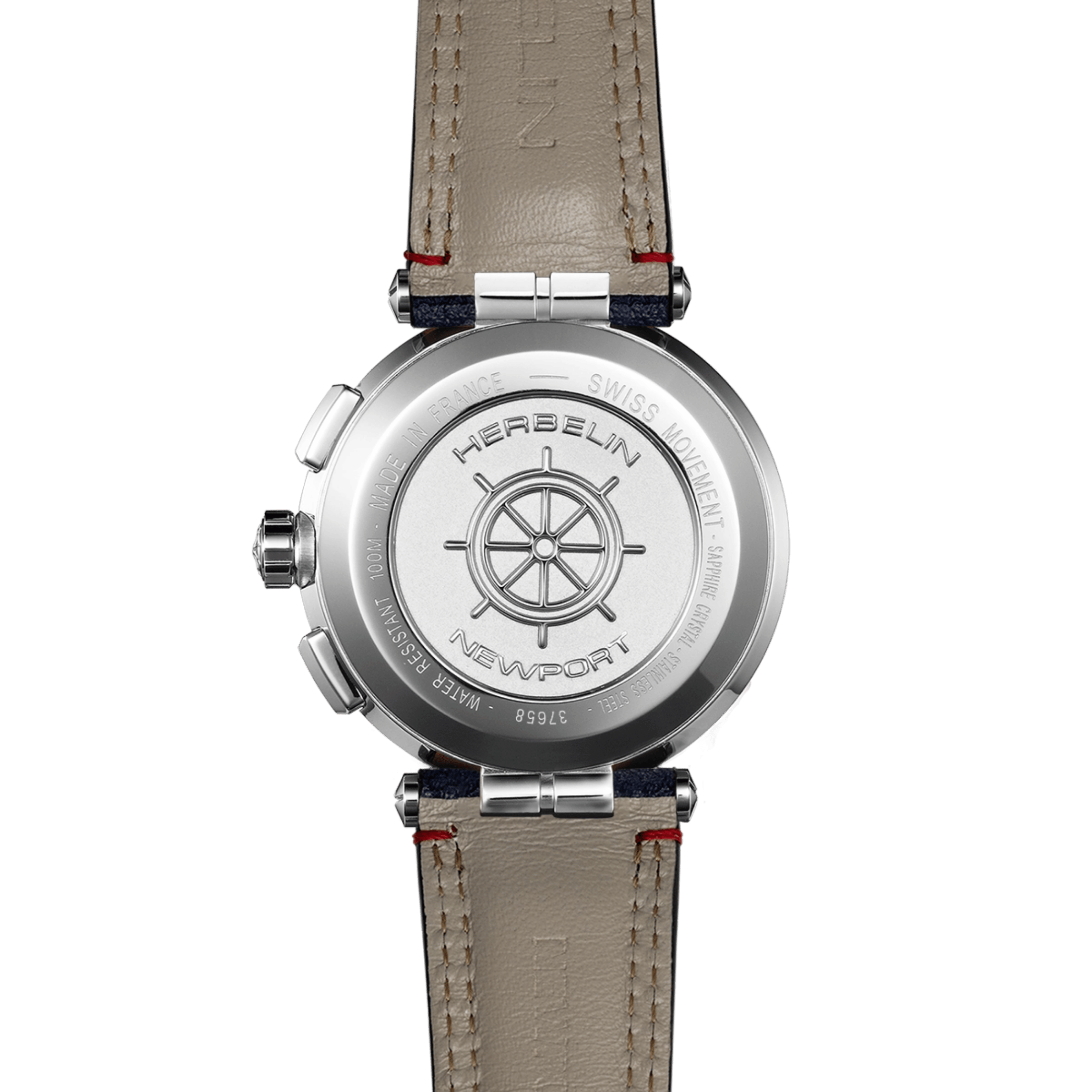 Herbelin Newport Chrono quartz blue dial fabric strap 40,5 mm
