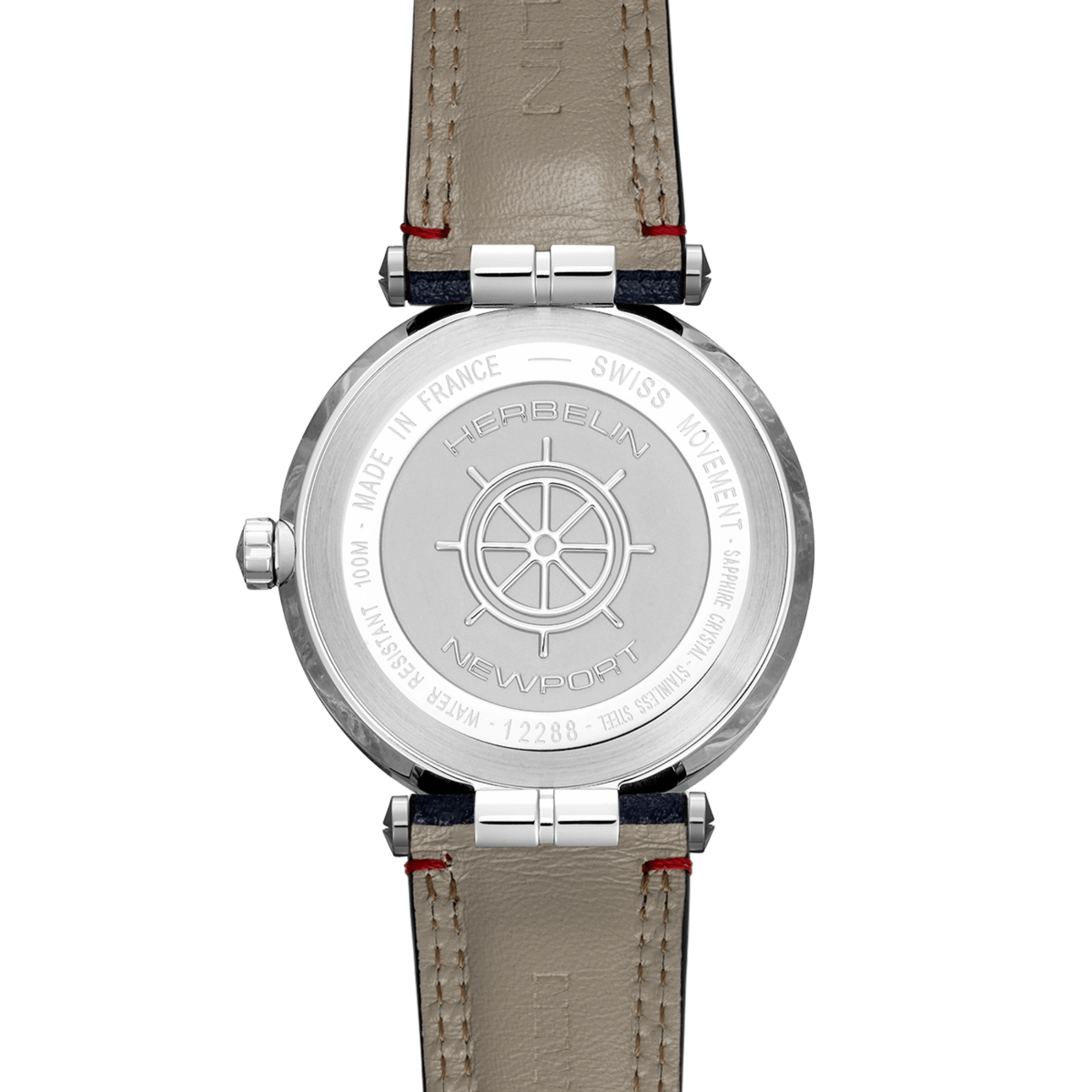 Herbelin Newport Quartz Date blue dial blue fabric strap 40,5 mm