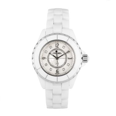 Chanel J12 White mother-of-pearl and diamond dial quartz 33 mm Full Set 2021