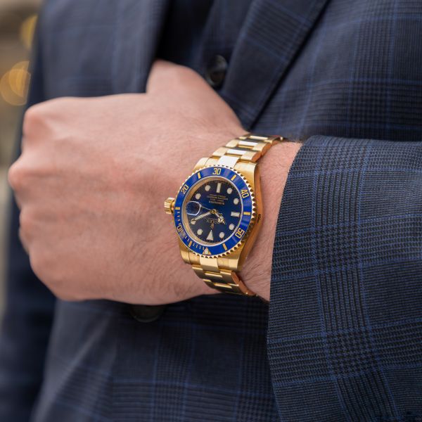 Montre Rolex Submariner Date or jaune 116618LB automatique 40 mm stickée