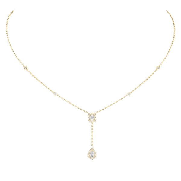 Collier Messika My Twin Cravate en or jaune et diamants 0,10 carat
