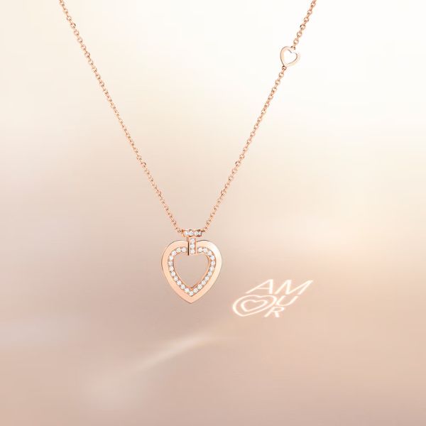 Collier Fred Pretty Woman Sunlight Message Petit Modèle en or rose et diamants