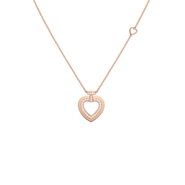 Fred Pretty Woman Sunlight Message Medium necklace in rose gold and diamonds