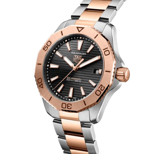 TAG Heuer Aquaracer Professional 200 Solargraph rose gold plated steel 40 mm WBP1121.BB0003