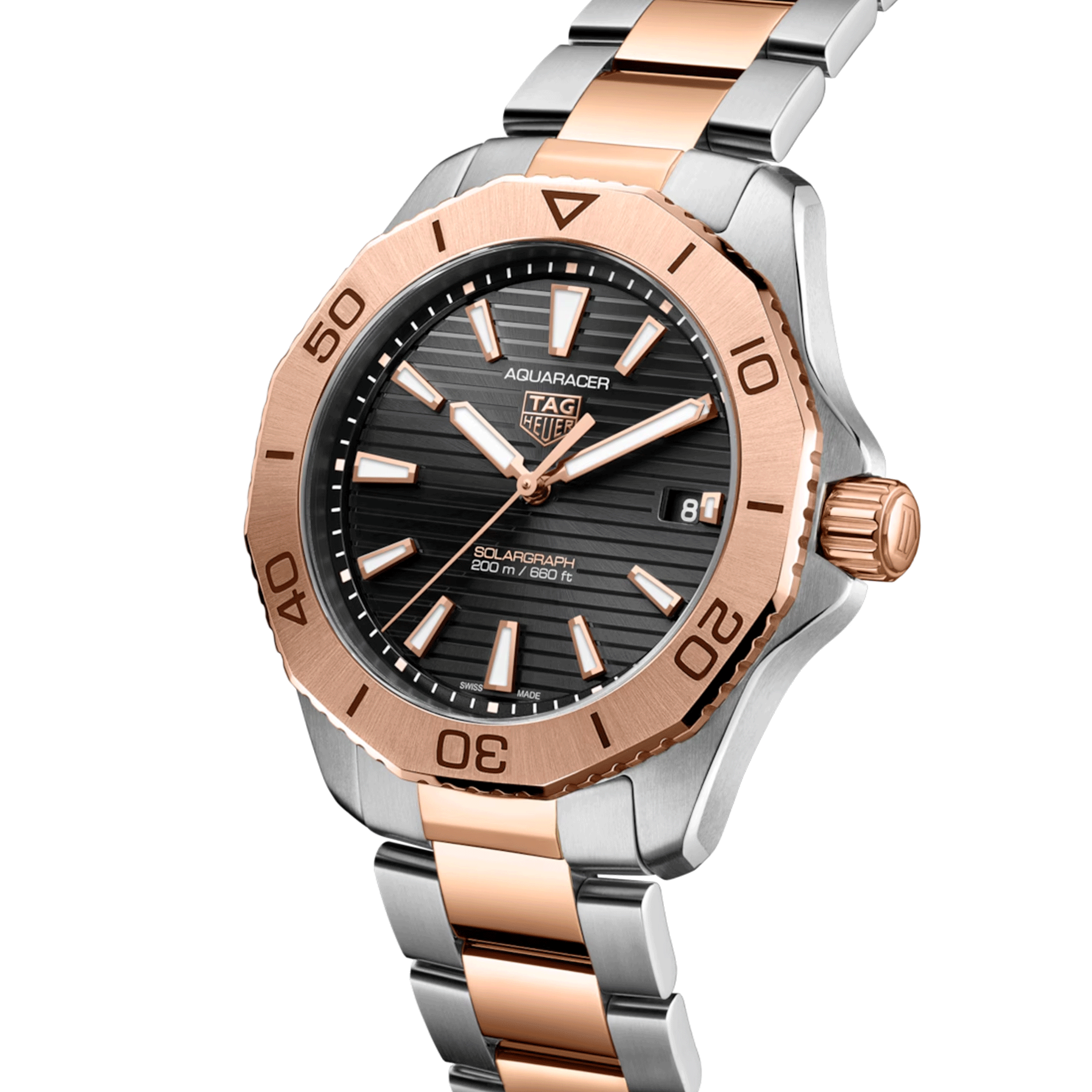 TAG Heuer Aquaracer Professional 200 Solargraph rose gold plated steel 40 mm WBP1121.BB0003