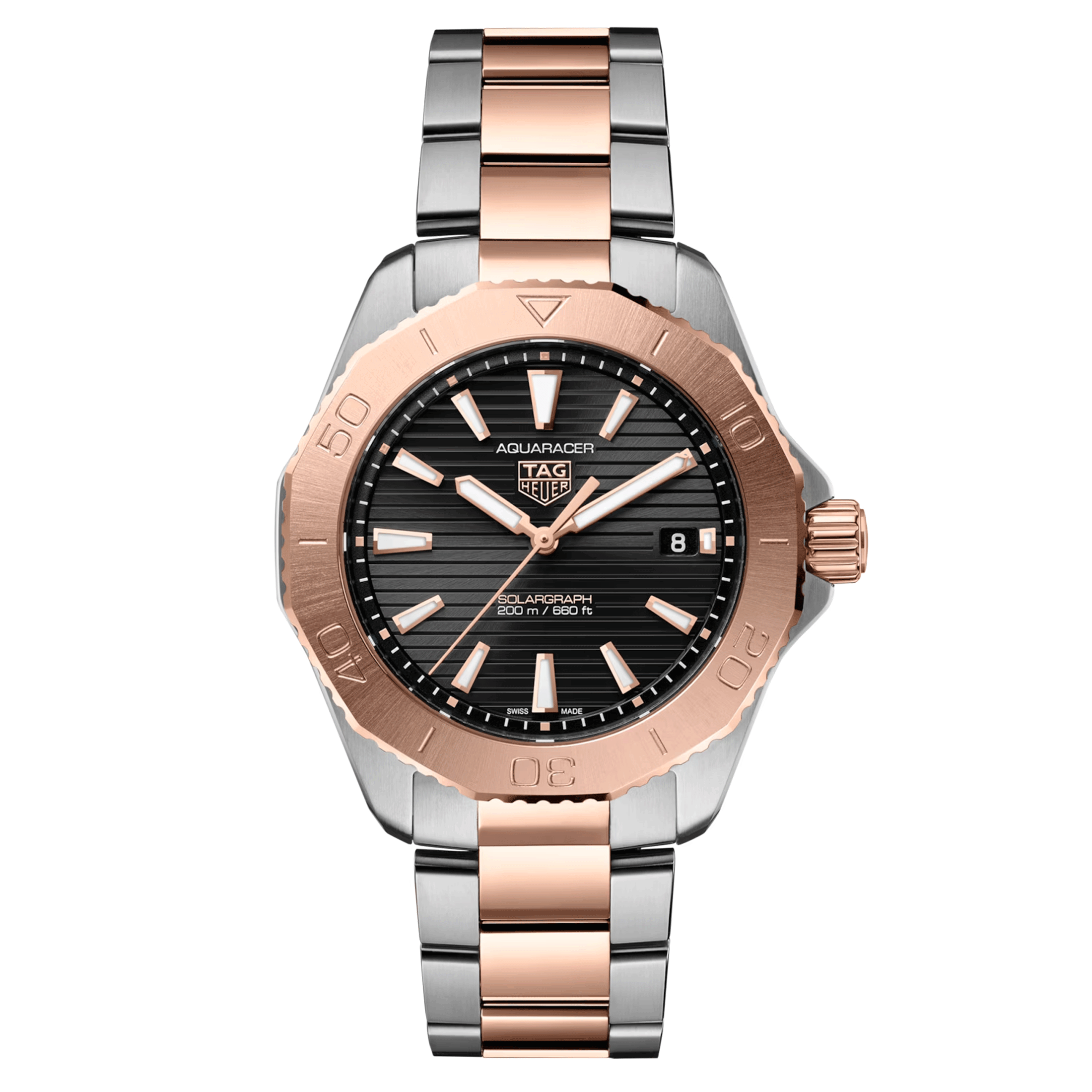 TAG Heuer Aquaracer Professional 200 Solargraph rose gold plated steel 40 mm WBP1121.BB0003