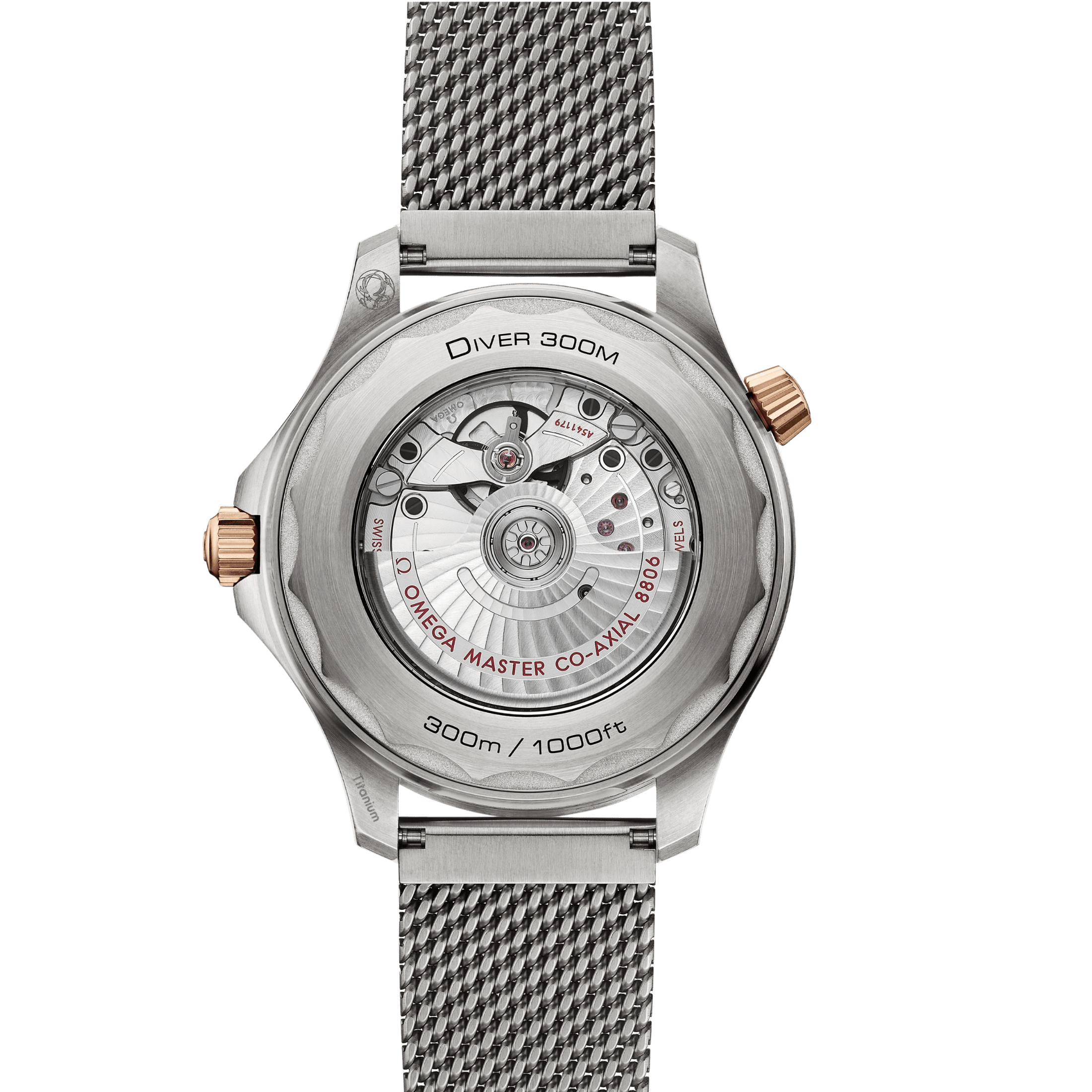 Montre Omega Seamaster Diver 300m Bronze Gold Co-Axial Master Chronometer cadran vert bracelet acier milanais 42 mm