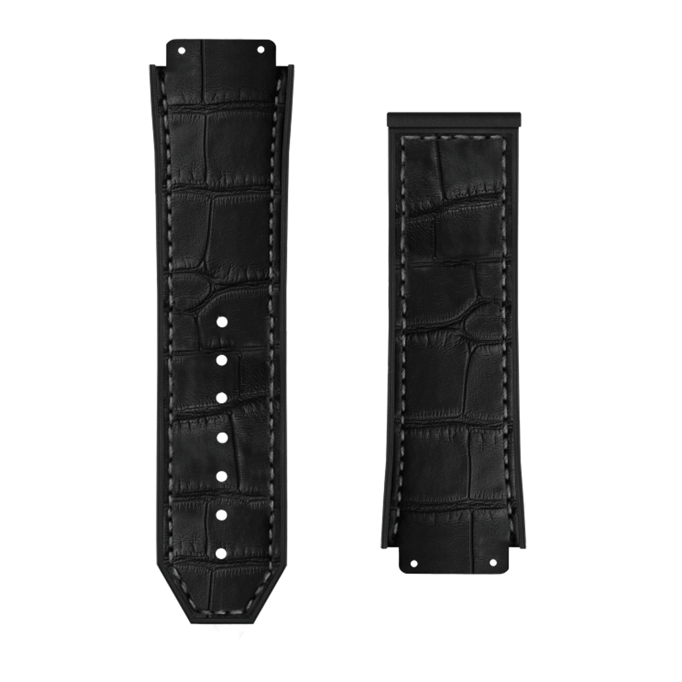 Bracelet Hublot cuir alligator et caoutchouc noir 45 mm LR521.100.80.0000.0000.0000
