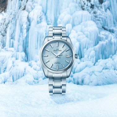 Montre Grand Seiko Heritage "Icefall" automatique Hi-Beat 1998 Revival Titanium cadran bleu bracelet titane 40 mm