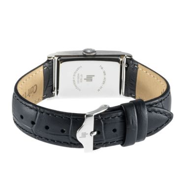 Lip Churchill T18 Small Seconds quartz silver dial black leather strap 38,5 x 21,2 mm