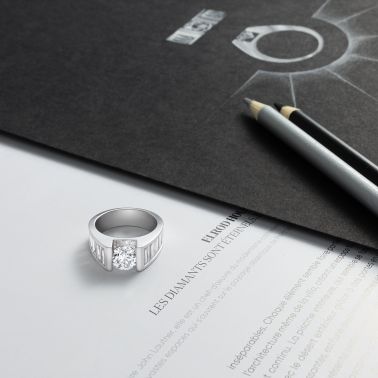 Bague Lepage L'Audacieuse en or blanc et diamants