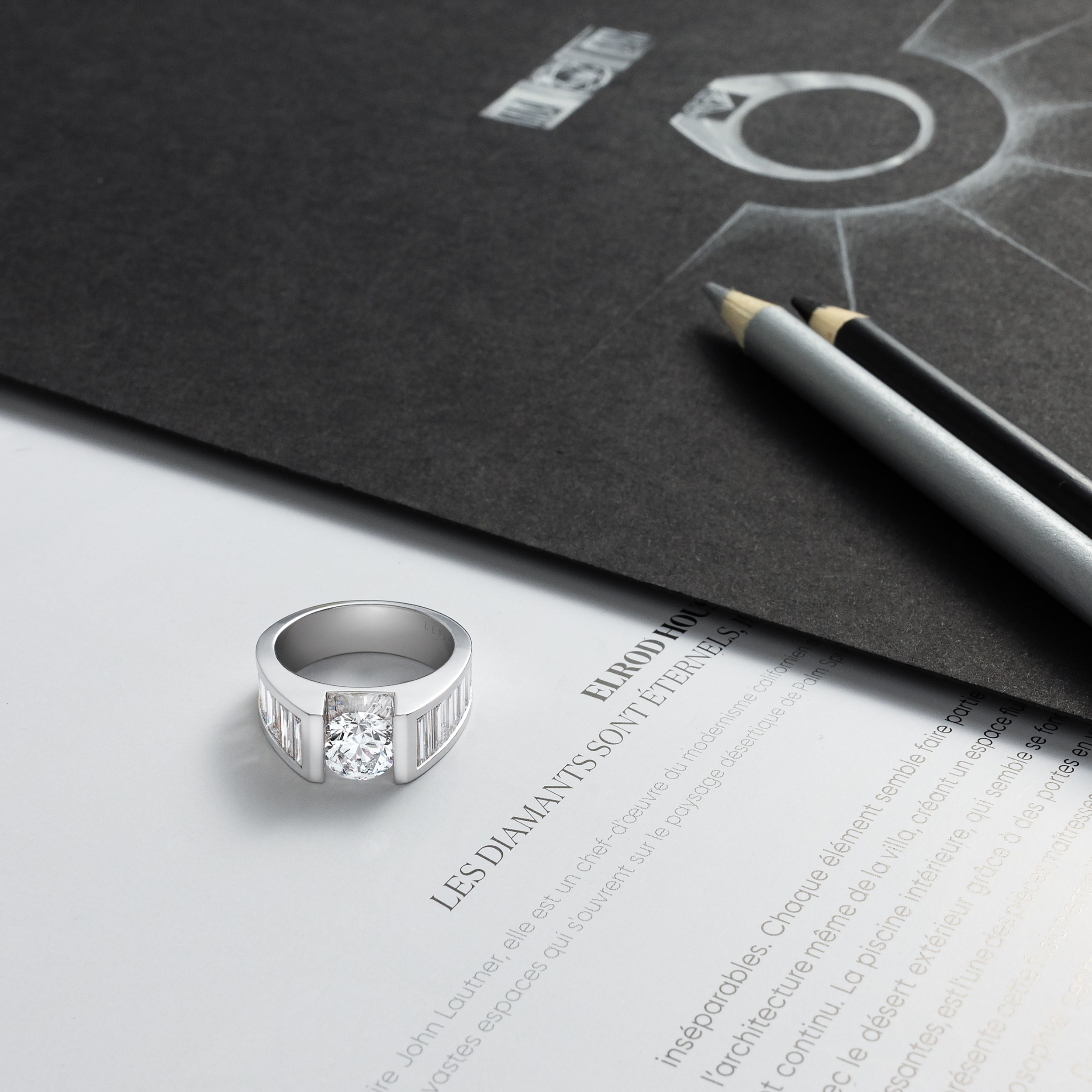 Bague Lepage L'Audacieuse en or blanc et diamants