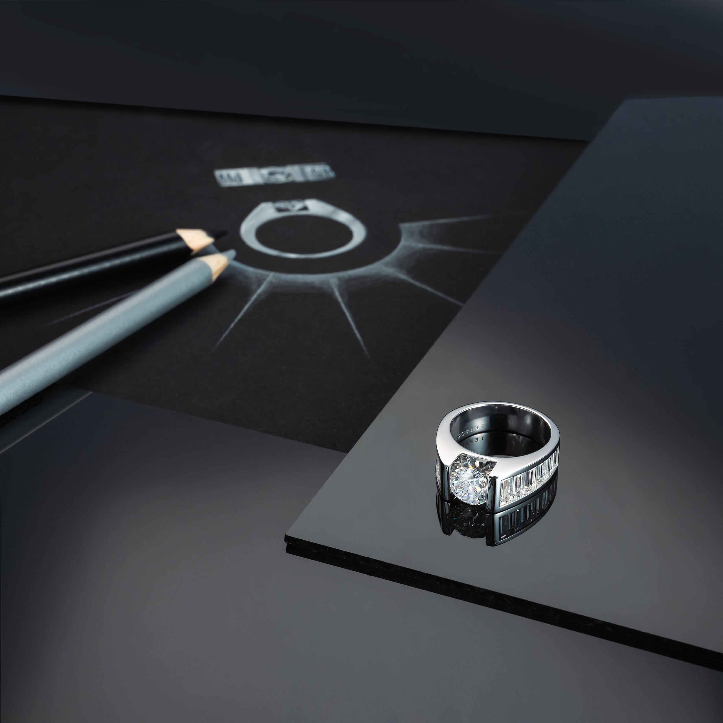 Bague Lepage L'Audacieuse en or blanc et diamants