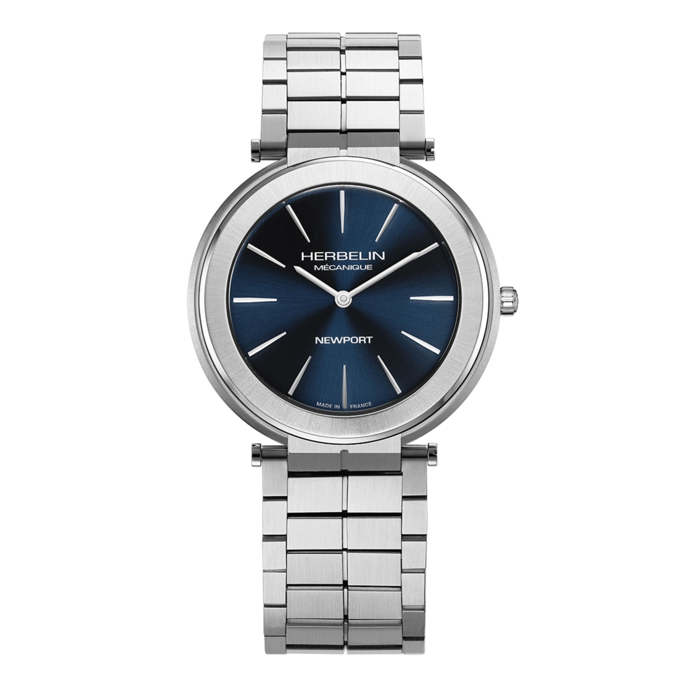 Herbelin Newport Slim Mechanical blue dial steel bracelet 42 mm