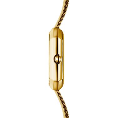 Montre Herbelin Octogone PVD Or jaune quartz cadran nacre bracelet acier maille milanaise 24,5 mm