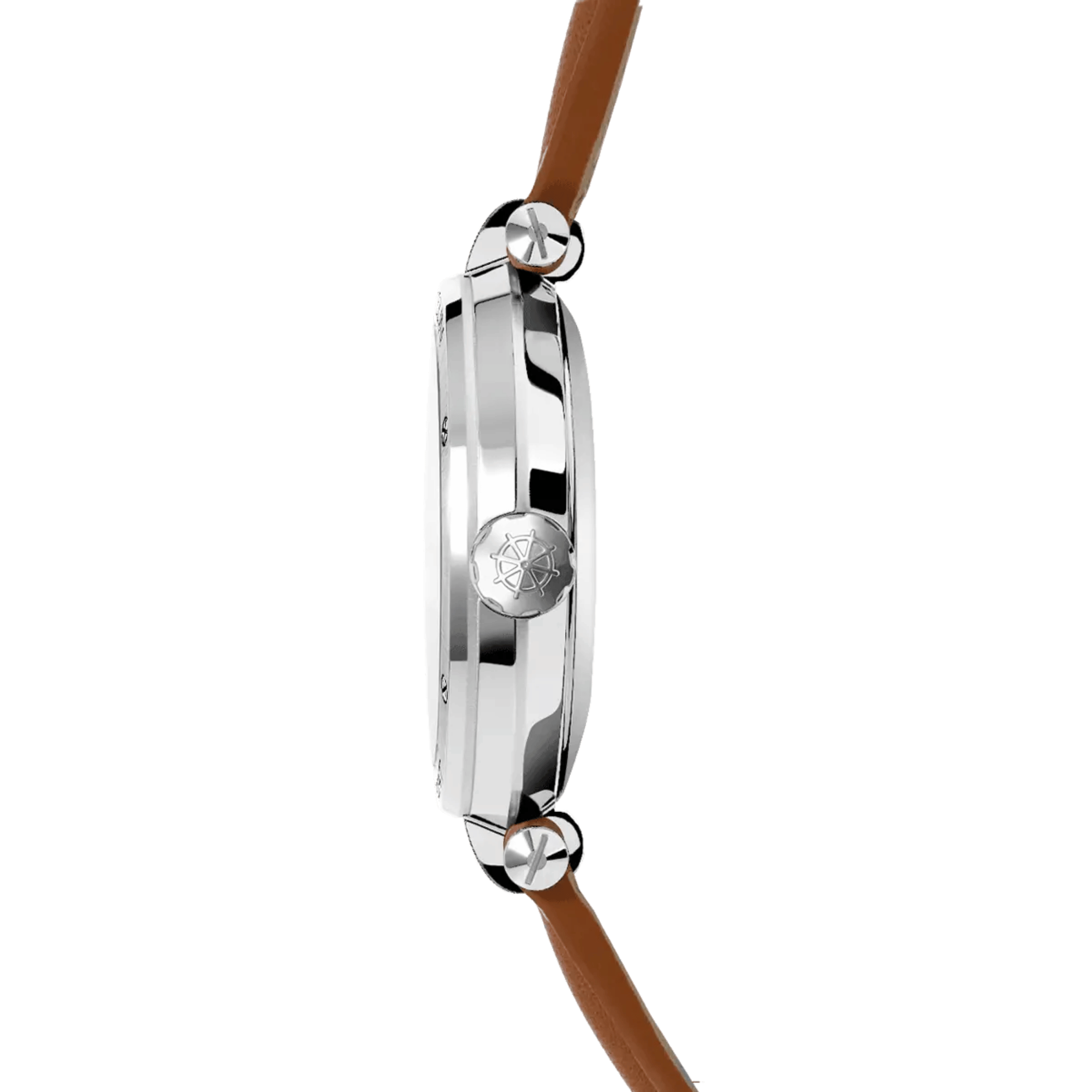 Montre Herbelin Newport automatique cadran nacre bracelet cuir 35 mm