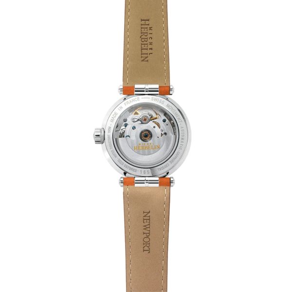 Montre Herbelin Newport automatique cadran nacre bracelet cuir 35 mm