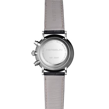 Herbelin Inspiration Chronograph quartz black dial leather strap 40 mm
