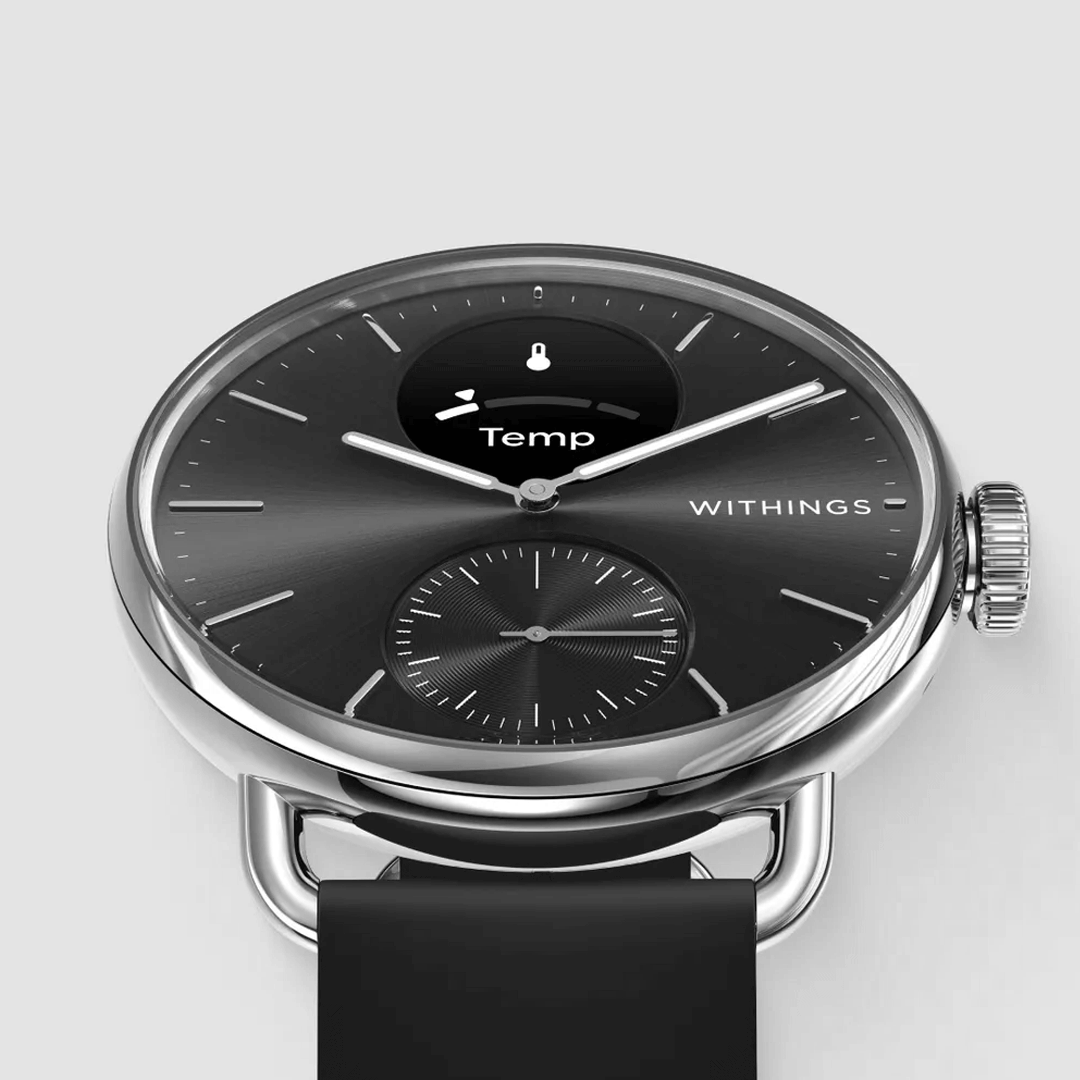 Montre connectée Withings ScanWatch 2 cadran noir bracelet silicone noir 38 mm WSW 238 BLACK
