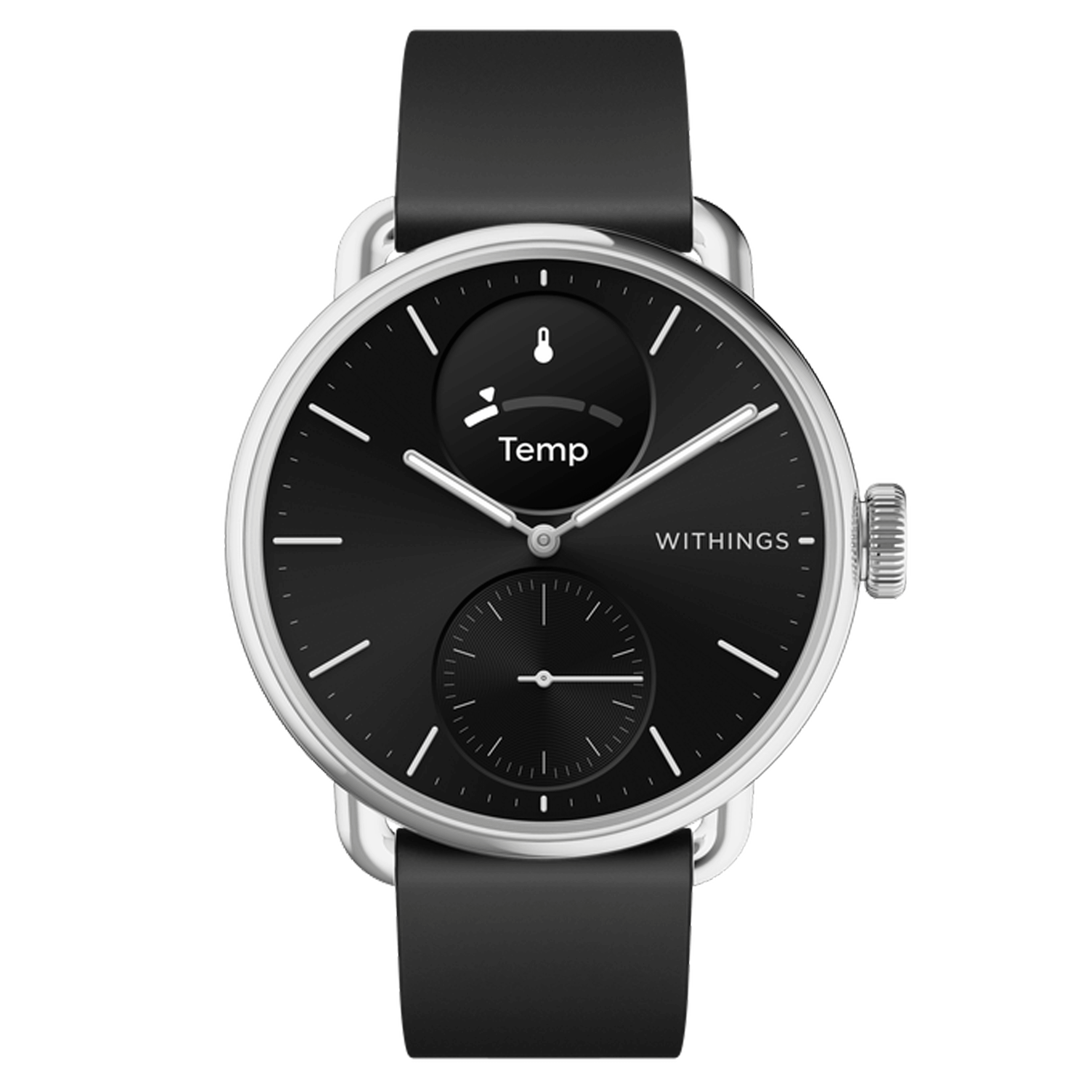 Montre connectée Withings ScanWatch 2 cadran noir bracelet silicone noir 38 mm WSW 238 BLACK