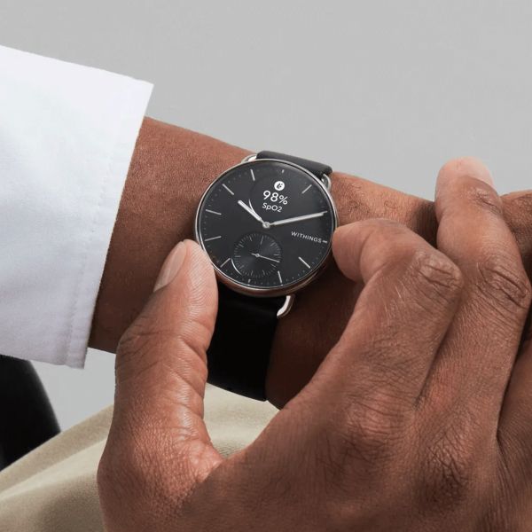 Withings ScanWatch 2 connected watch black dial black silicone strap 38 mm WSW 238 BLACK