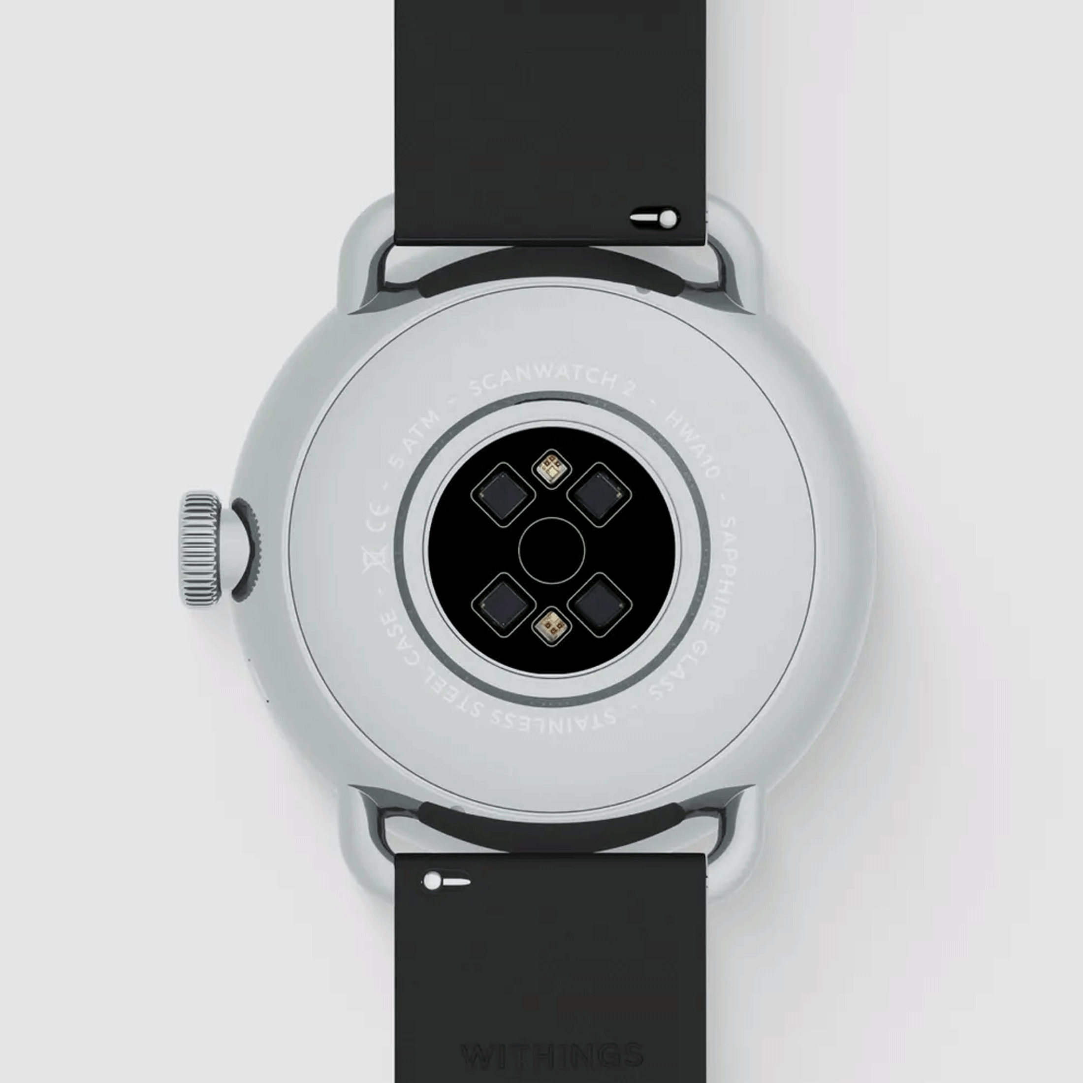 Withings ScanWatch 2 connected watch black dial black silicone strap 38 mm WSW 238 BLACK
