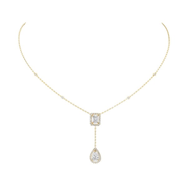 Collier Messika My Twin Cravate en or jaune et diamants 0,40 carat