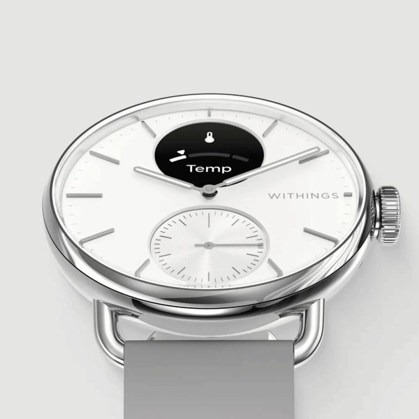 Montre connectée Withings ScanWatch 2 cadran blanc bracelet silicone blanc 38 mm WSW 238 WHITE