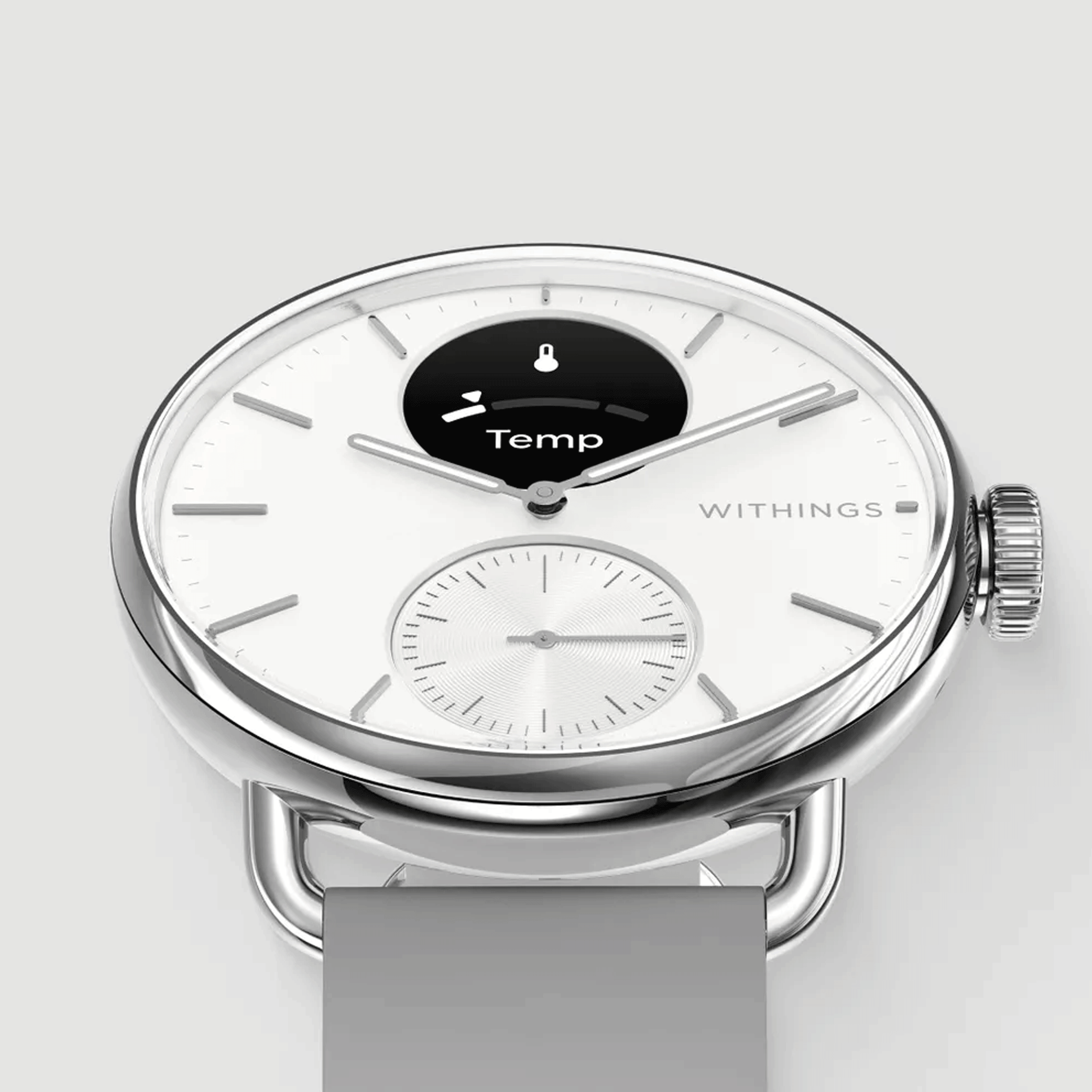 Montre connectée Withings ScanWatch 2 cadran blanc bracelet silicone blanc 38 mm WSW 238 WHITE