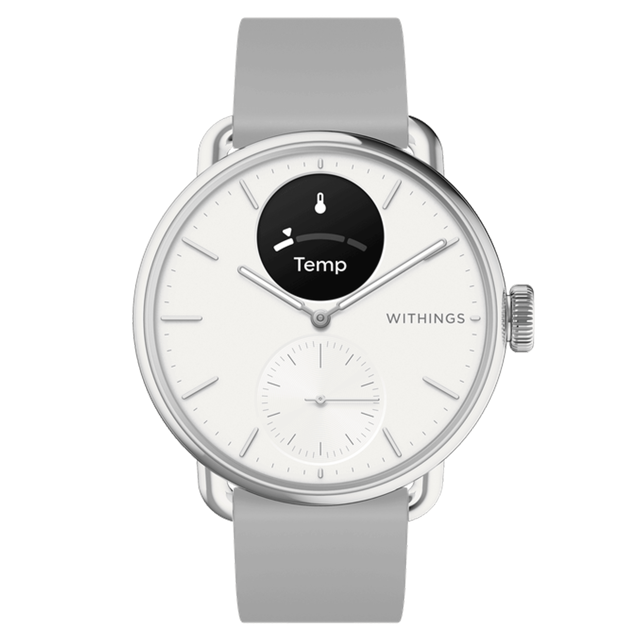 Montre connectée Withings ScanWatch 2 cadran blanc bracelet silicone blanc 38 mm WSW 238 WHITE